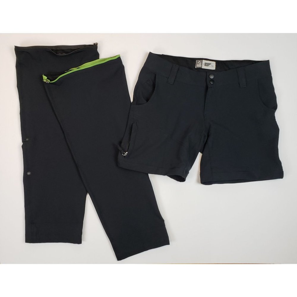 Alpine Design Women's Black Convertible Hiking Fishing Stretch Pants size 6